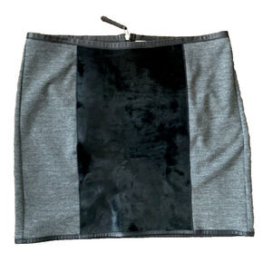 Illia Black Mohair & Gray Knit Mini Skirt Womens Size 12 Mob Wife Punk Goth